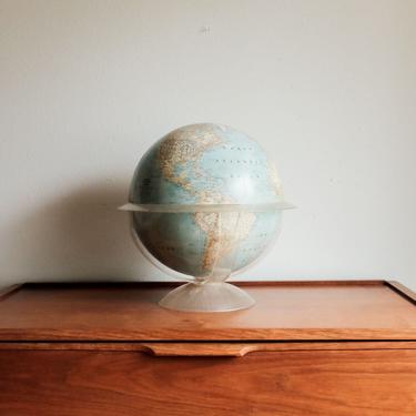 Vintage Globe with Lucite Base / National Geographic Globe 