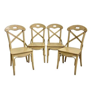 Set of Four Farmhouse Crossback Dining Chairs 