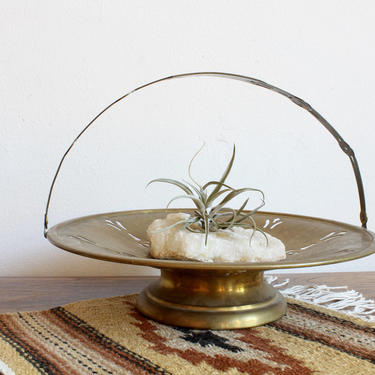 Decorative Bohemian Brass Bowl or Basket Dish with Carved Flower Design, Indian, Moroccan Boho, Tribal, Exotic, Incense Tray, Sage Smudge 