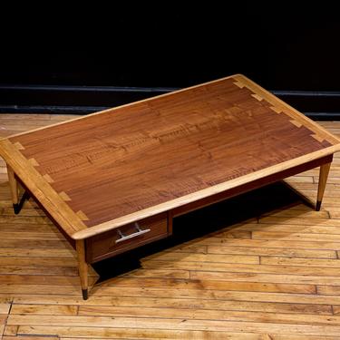 Restored Lane Acclaim Plateau Coffee Table With Drawer- Mid Century Modern Danish Style Adjustable Coffee Table 