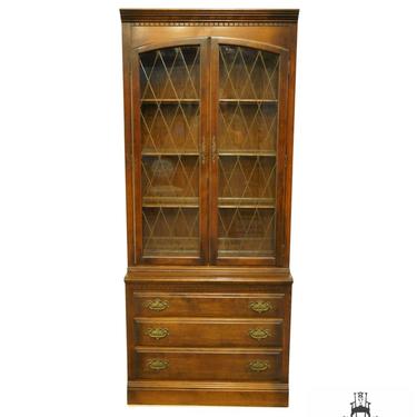 ETHAN ALLEN Classic Manor Solid Maple 34" Chest w. Lighted Display Cabinet 15-9201 / 15-9203 