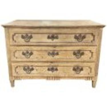 18th Century Carved and Bleached Oak Chest from France