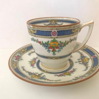 Vintage Minton PRINCESS (Yellow Flower) K109, Demitasse Cup & Saucer Set c 1929 