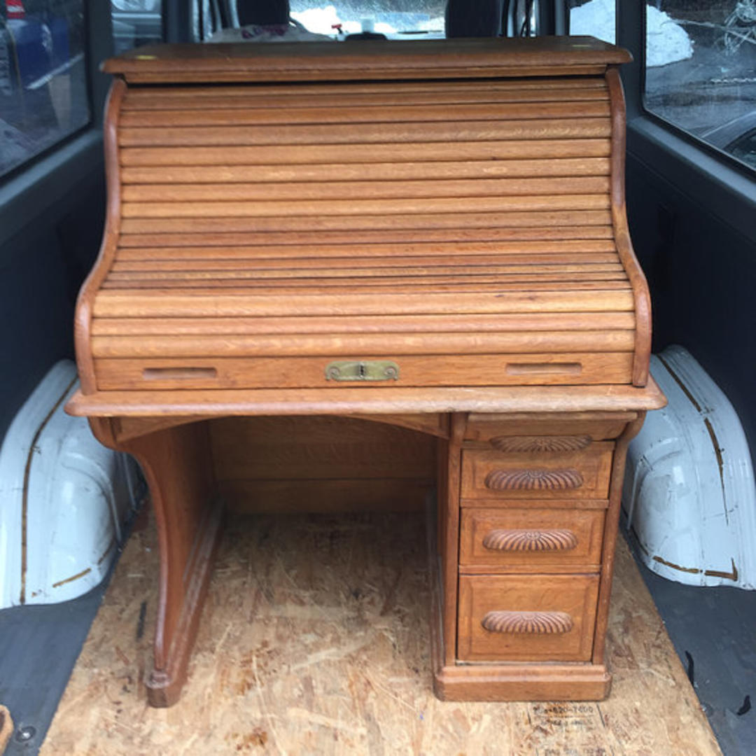 Rand & Leopold Desk Company Burlington Iowa SRoll Top Rare Petite
