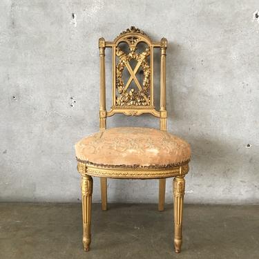 19th Century Carved Wood Gilt Chair