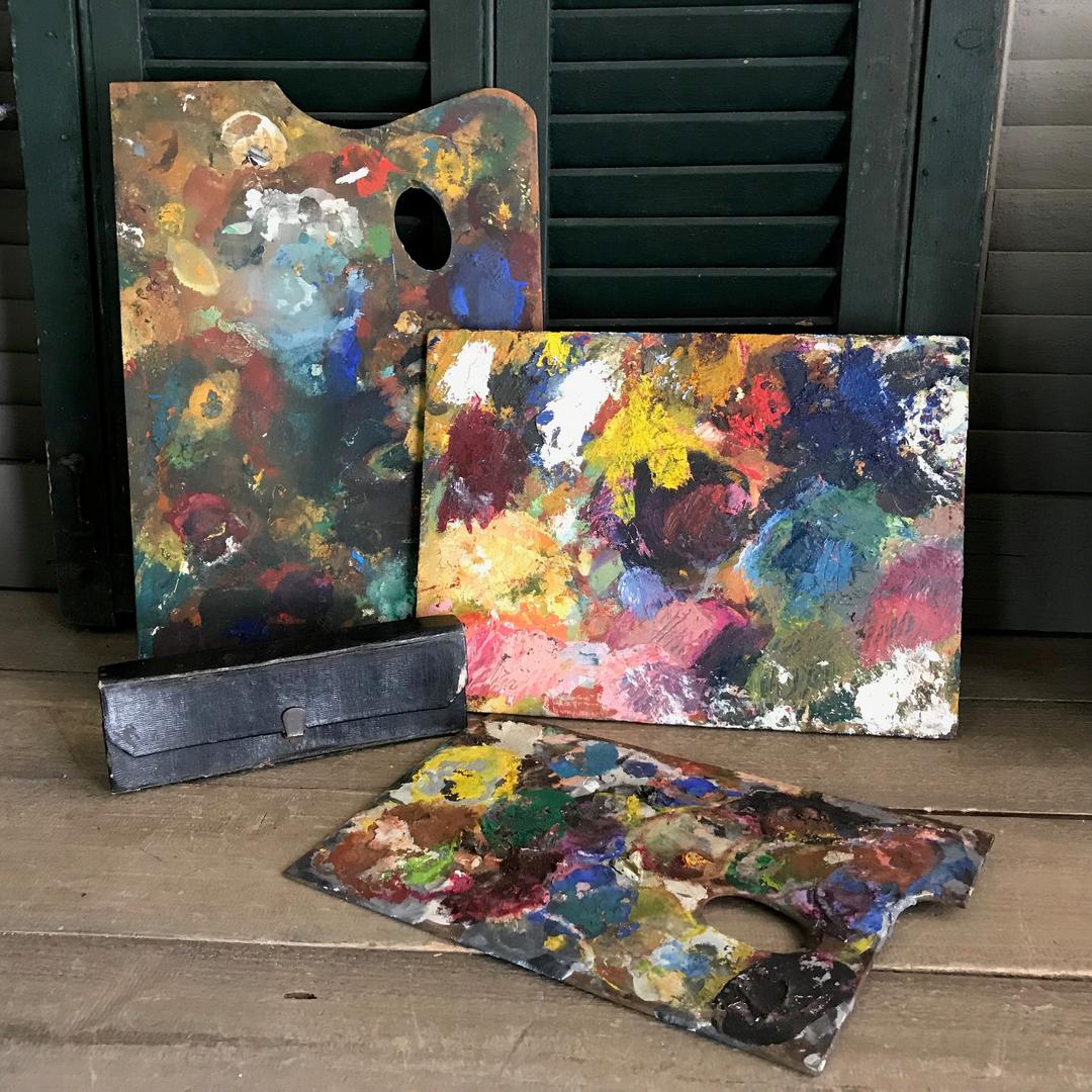 French Artist Palettes, Box Artist Paints, Painting Board, Paint Case, Jan's Vintage Stuff