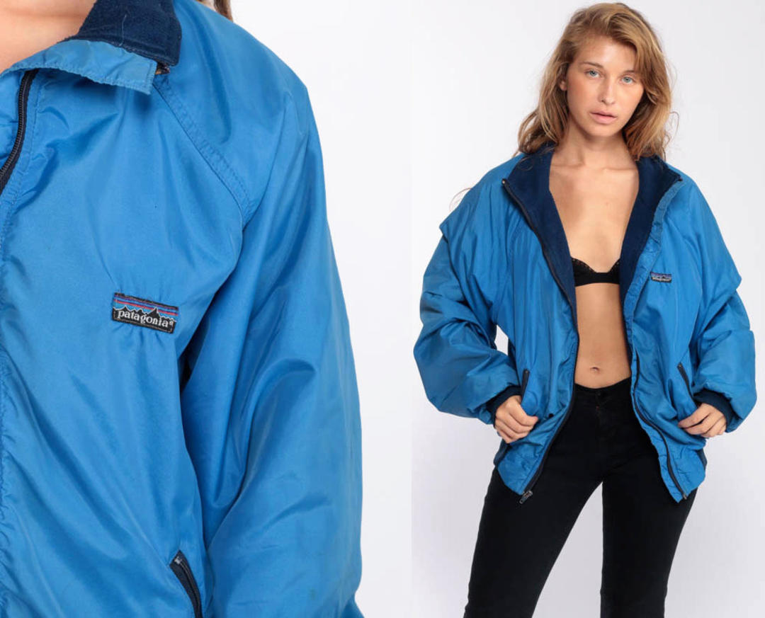 Patagonia Windbreaker Jacket 80s FLEECE LINED Coat Hiking
