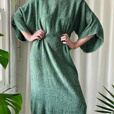 80s Woven Silk Chenille Dress