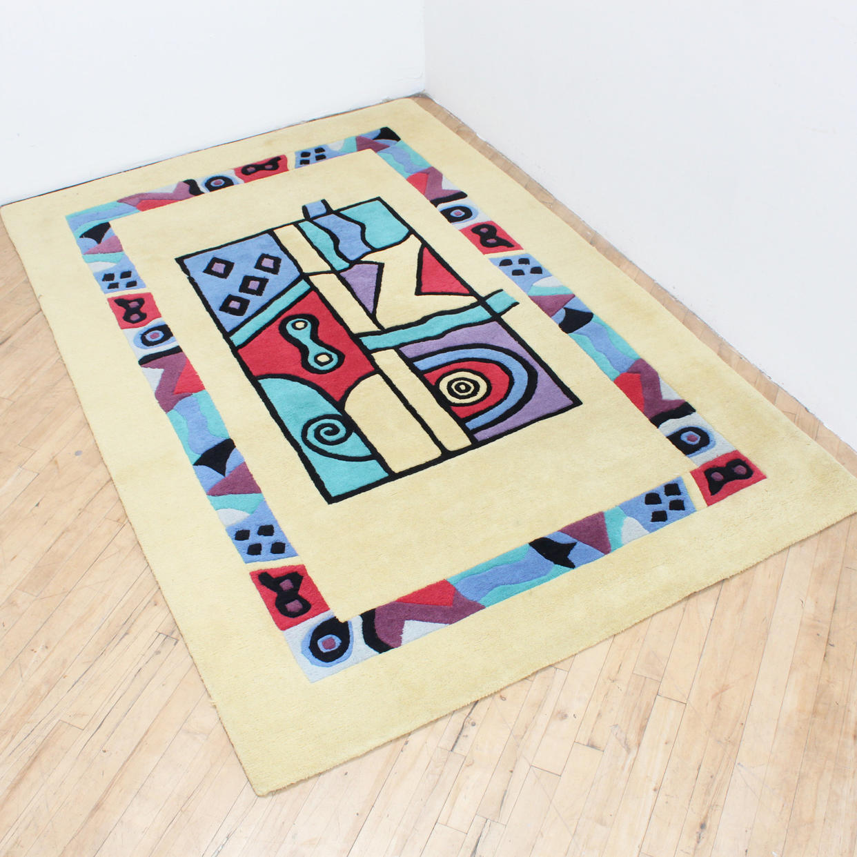Postmodern Rug 80s 90s Abstract Carved Wool Memphis | 330 Modern ...