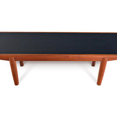 Danish Mid Century Modern Børge Mogensen Teak + Black Laminate Bench 