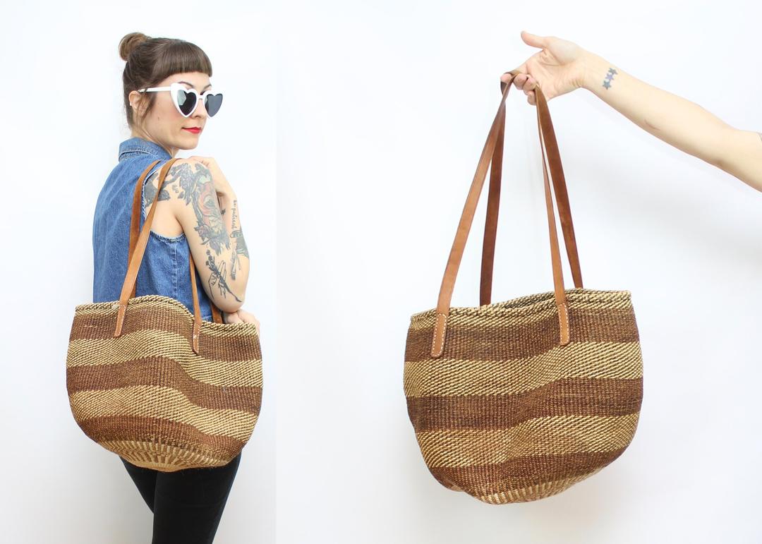Vintage best sale sisal bag