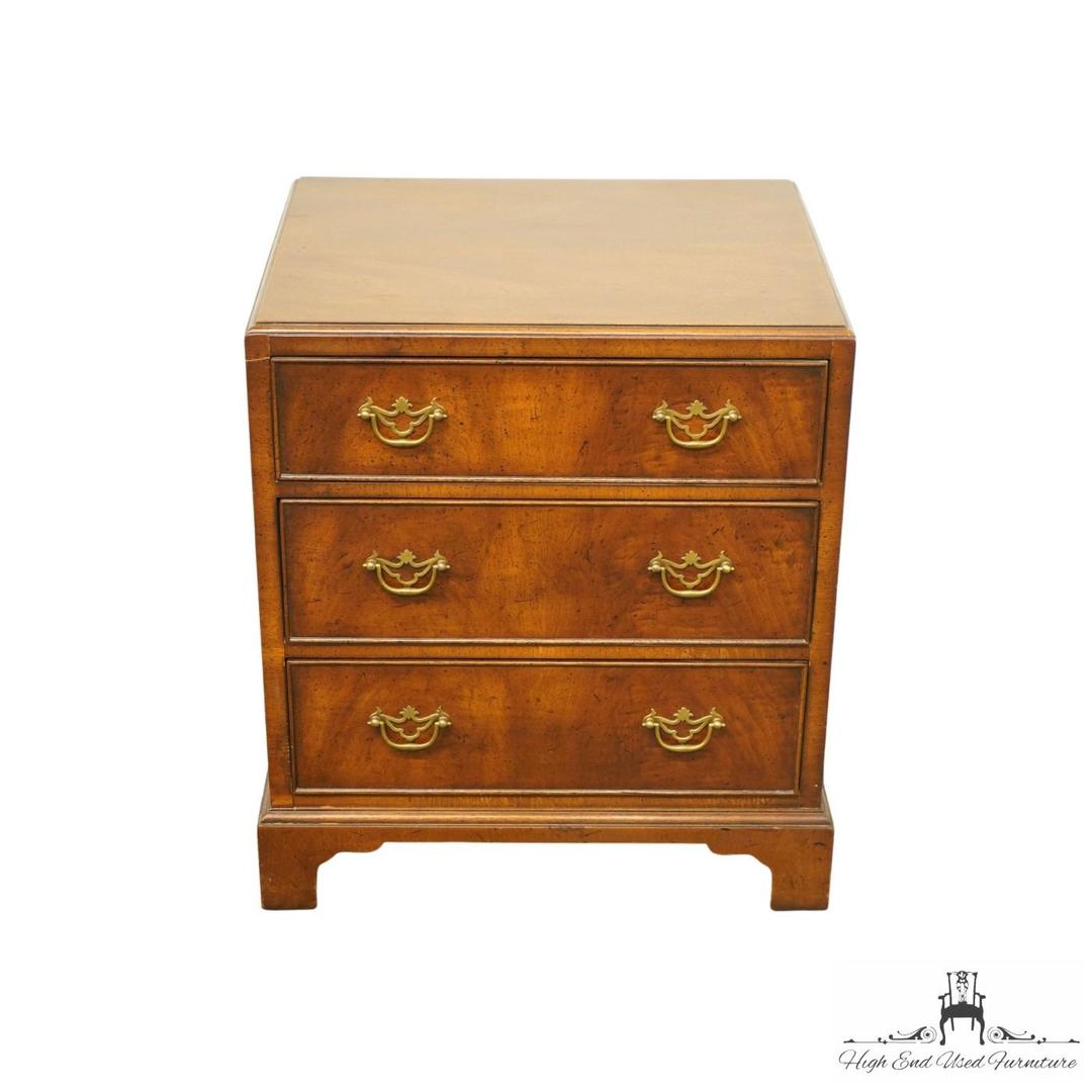 HENREDON 18th Century Portfolio Solid Mahogany Three Drawer Chairside
