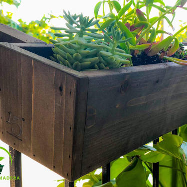 Angled Balcony Planter Box - Dark Stain 