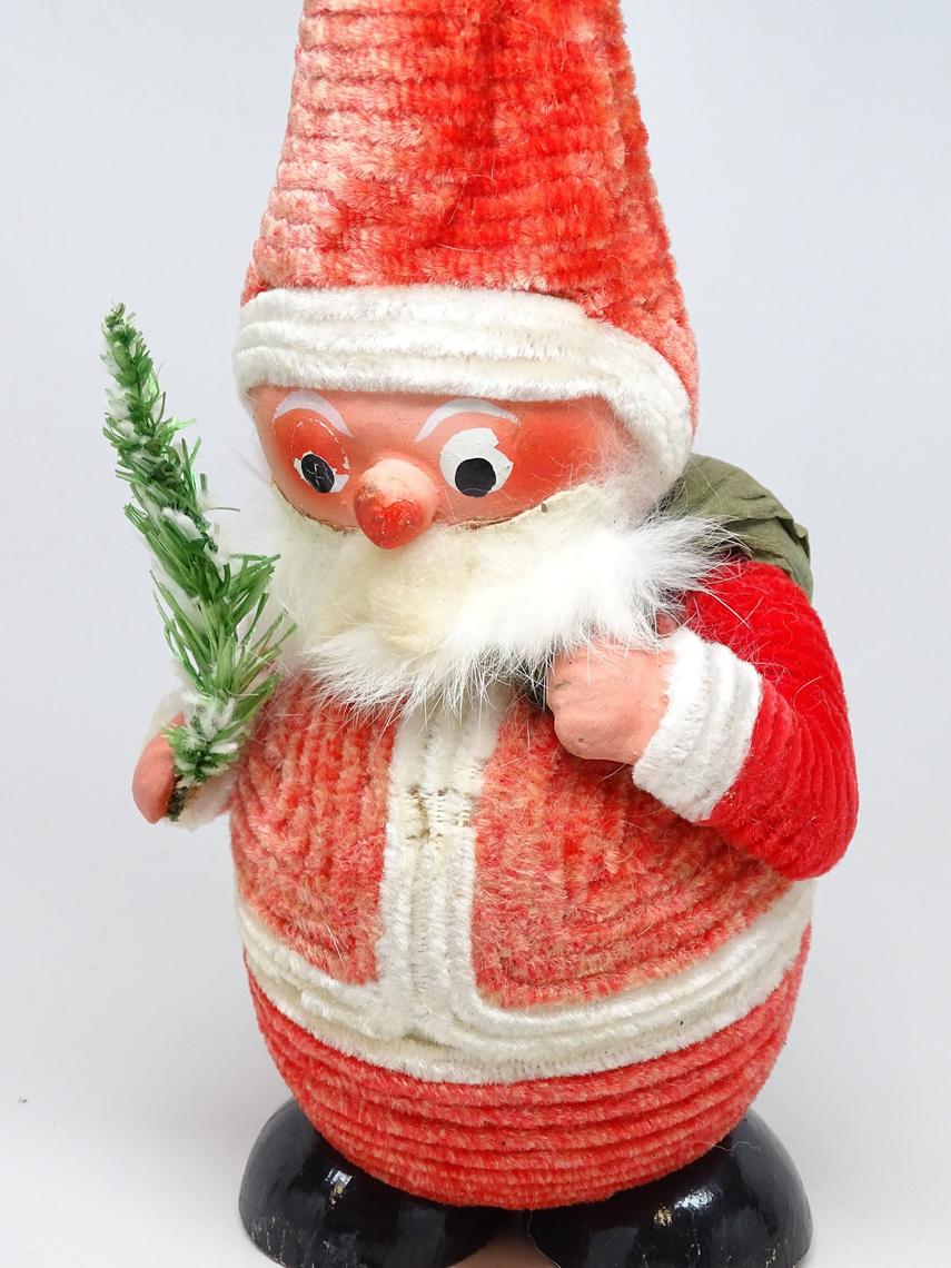 RARE Antique German Paper Mache Handpainted Santa Candy deals Container Spring Head