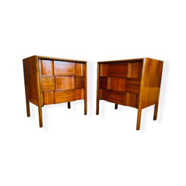 Pair Edmond Spence Walnut Nightstands 