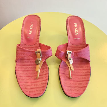 Prada thong kitten heel sandals 