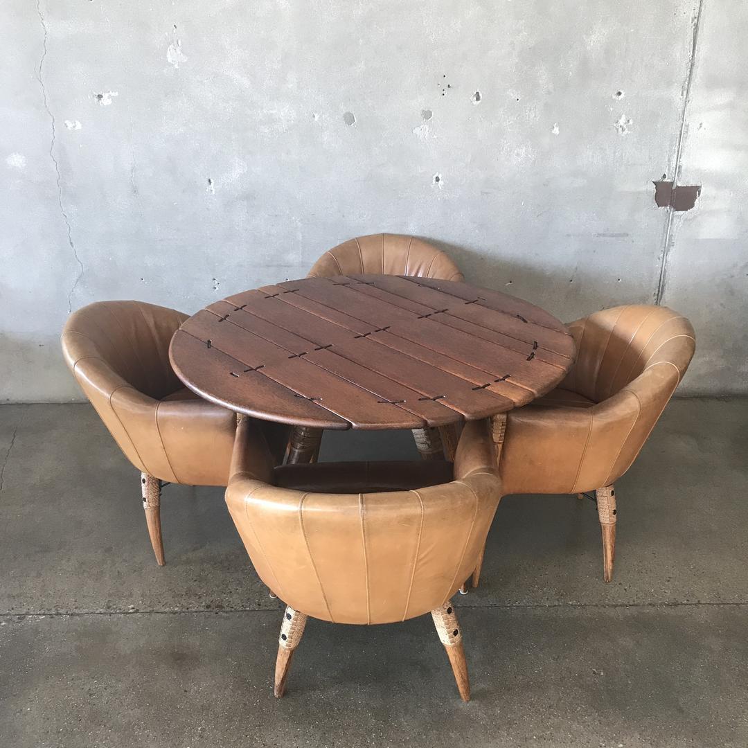 Pacific Green Dining Set Table & Chairs Urban Americana Long Beach, CA