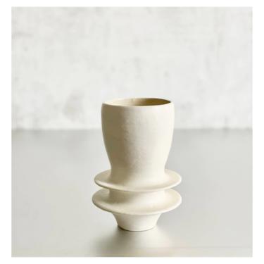 Seconds Sale- Small White Matte Ceramic Bud Vase by Sara Paloma.  modern stoneware flower vase minimal sculptural white decor handmade 