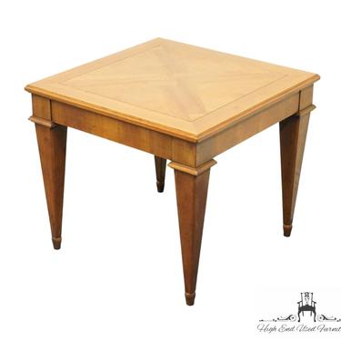 BAKER FURNITURE Italian Provincial Banded Wood 18" Square Accent End Table 3541-3 