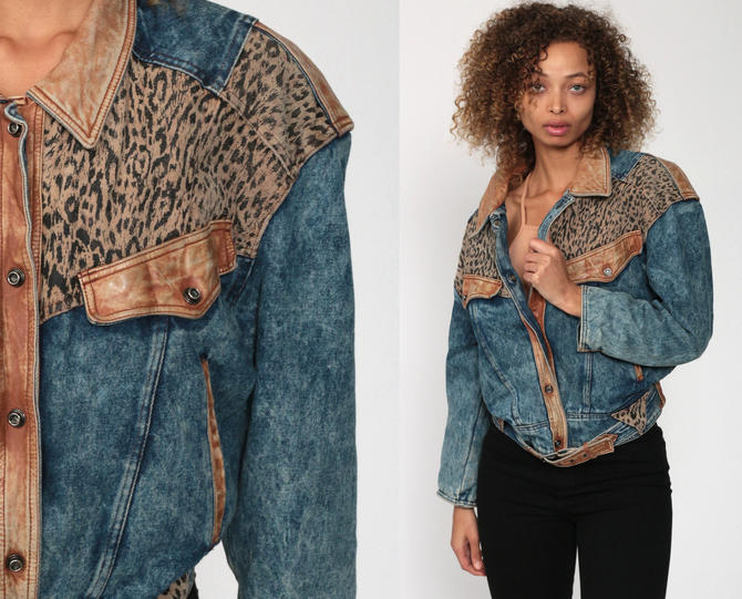 Levis Vintage Leopard Print Denim Jacket