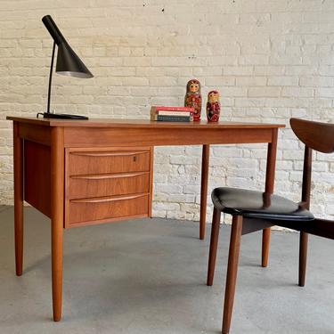Apartment Sized Mid Century Modern Danish Teak Desk, Circa 1960’s 