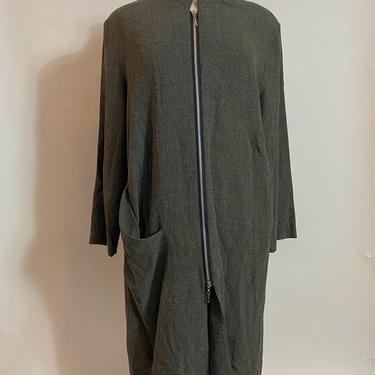 Vintage Hino and Malee Gray Wool Dress 1990s 