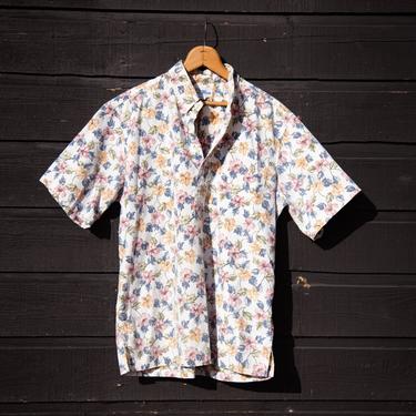 Vintage Reyn Spooner Hawaiian Shirt | Large Cotton Reverse Print Floral Hawaiian Shirt | Tropical Hibiscus Aloha Shirt Polo Surf Shirt 