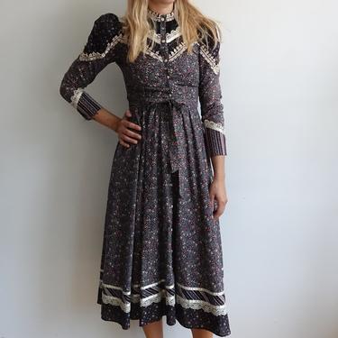 Vintage 70s Gunne Sax Prairie Dress/ 1970s Floral | Bottle of Bread ...