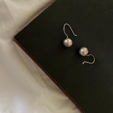 vintage sterling minimalist sphere earrings 