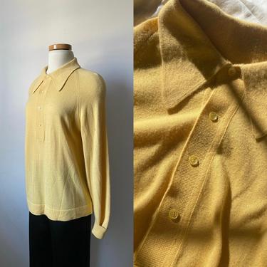 70s Mustard Dagger Collar Sweater 