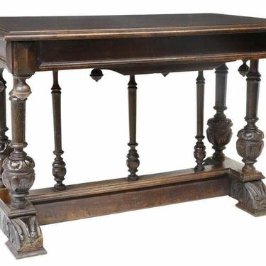 Antique Table, French Renaissance Revival Carved Walnut, Handsome, 1800's!!