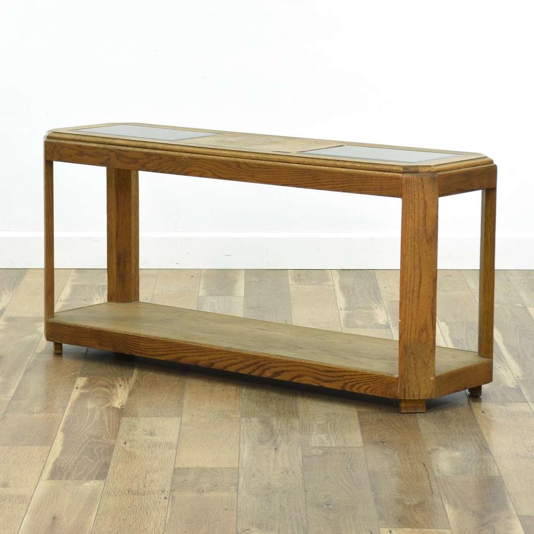 Vintage Sofa Console Table W Glass Top Loveseat (San Diego) San