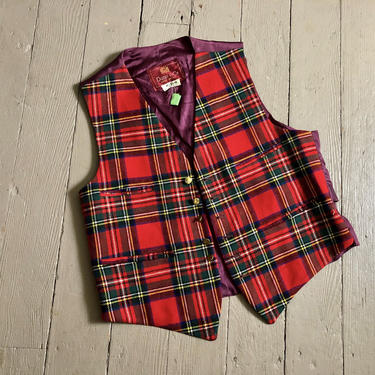 Mens christmas plaid vest best sale