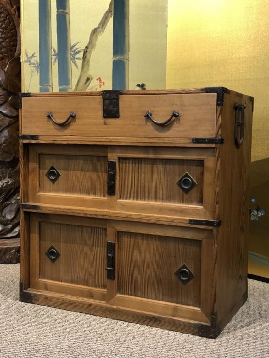 Japanese Antique Choba Tansu Merchant Chest Kuraya Japanese Antiques