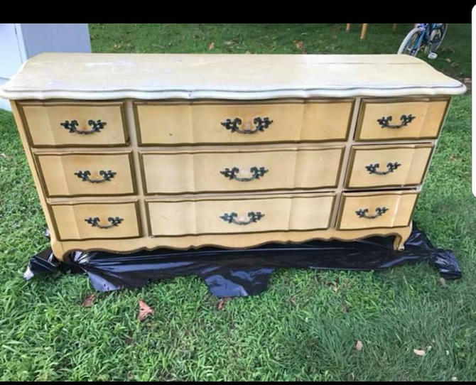 Vintage French Provincial Dresser Long Dresser Bathroom Vanity Bedroom Set Changing Table Sideboard Buffet French Dresser Girls Dresser By