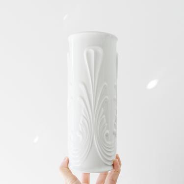 Mid Century Modern Glazed White Porcelain Vase // Royal KPM // Scandinavian Modern Home Decor 