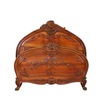 Bed, Carved Wood, French Style,  Full Size Bed, Foot &amp; Head, Gorgeous Detailing!