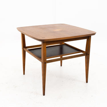 Lane Mid Century Walnut 2 Tier Side End Table - mcm 