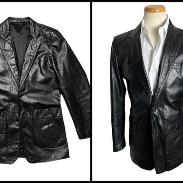 Vintage "CASABLANCA LEATHERS" Leather Jacket ~ size 38 ~ Blazer / Sport Coat 