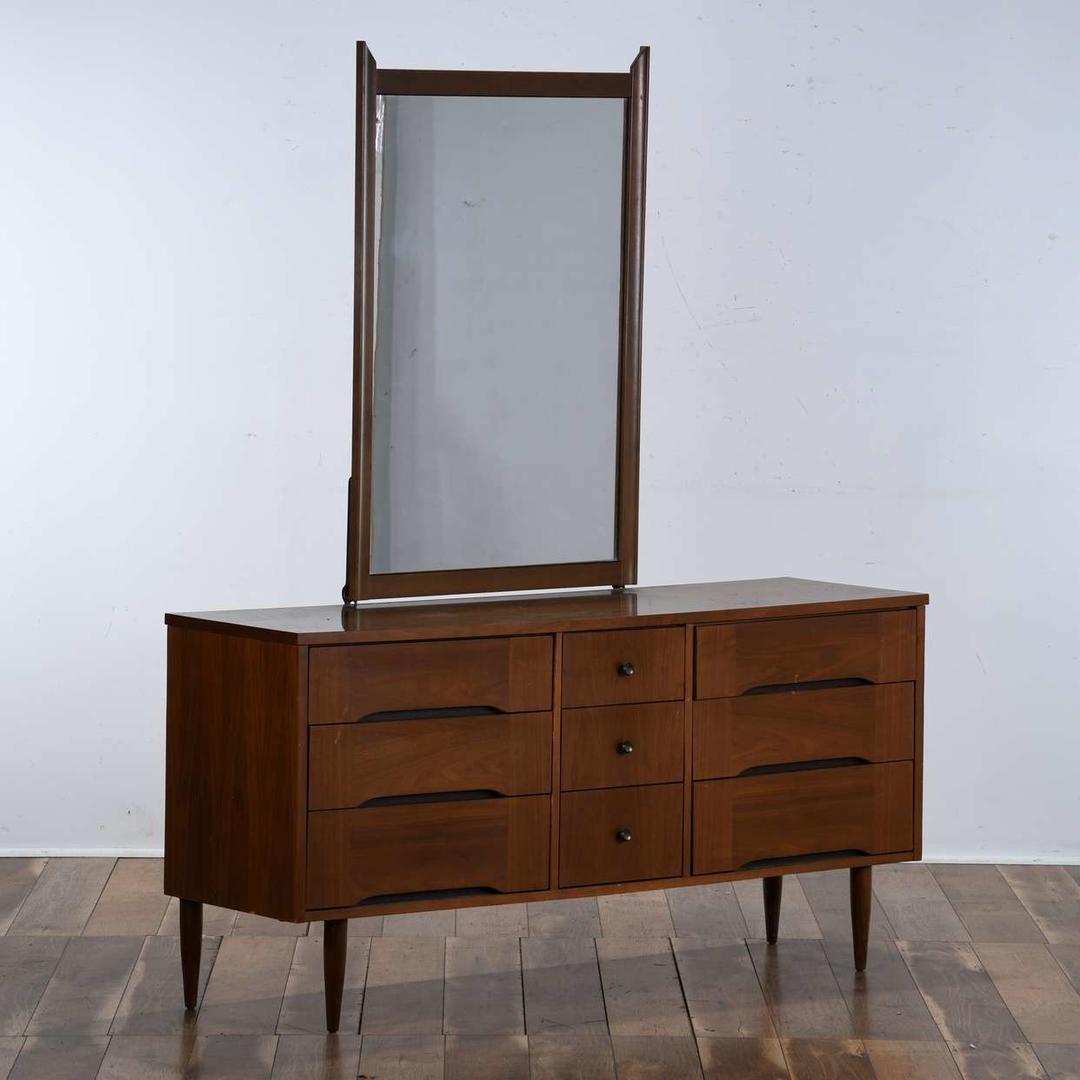 Harmony House Mid Century Modern Long Dresser W Mirror Loveseat Los Angeles Vernon CA