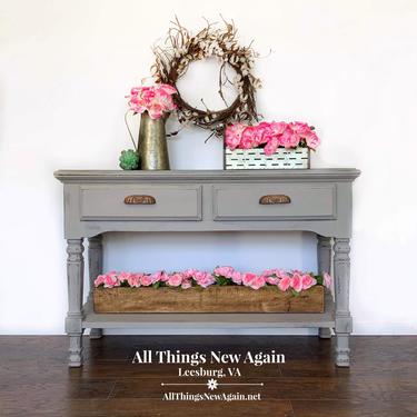 Gray Sofa Table | Grey Sofa Table | Country Farmhouse Sofa Table | Rustic Gray Table | Entry/Foyer Table | Gray Sideboard | Rustic Sideboard 
