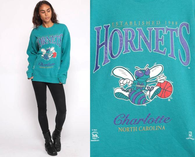Vintage charlotte hornets sweatshirt sales