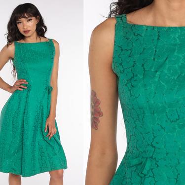 60s Brocade Dress 1960s Party Dress Green Midi | Shop Exile - Tucson, AZ |  ATTIC
