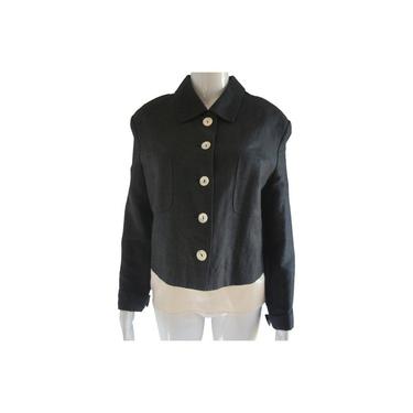 David N Black Linen Jacket Blazer 