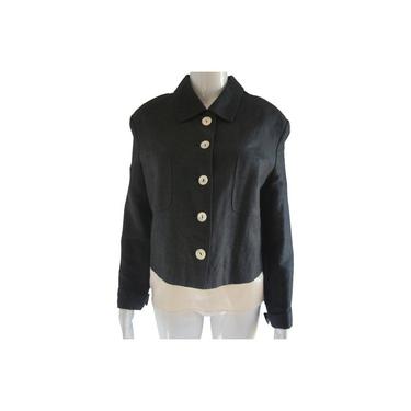 David N Black Linen Jacket Blazer 