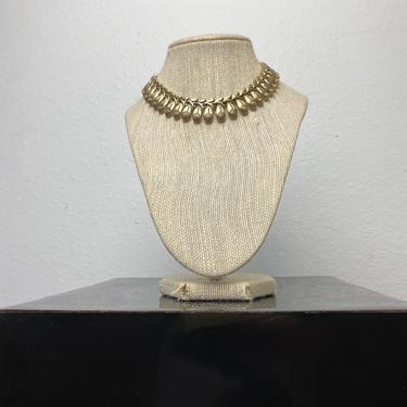 vintage gold tone costume choker necklace 