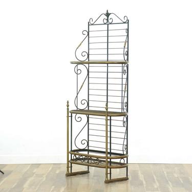 Vintage Scrolled Brass Baker'S Rack