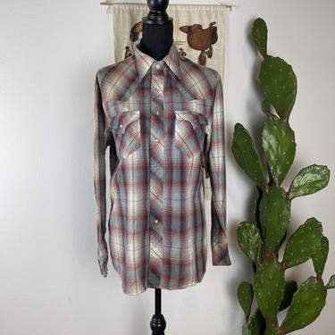 Vintage Western Shirt Button Up Pearl Snaps Panhandle Slim