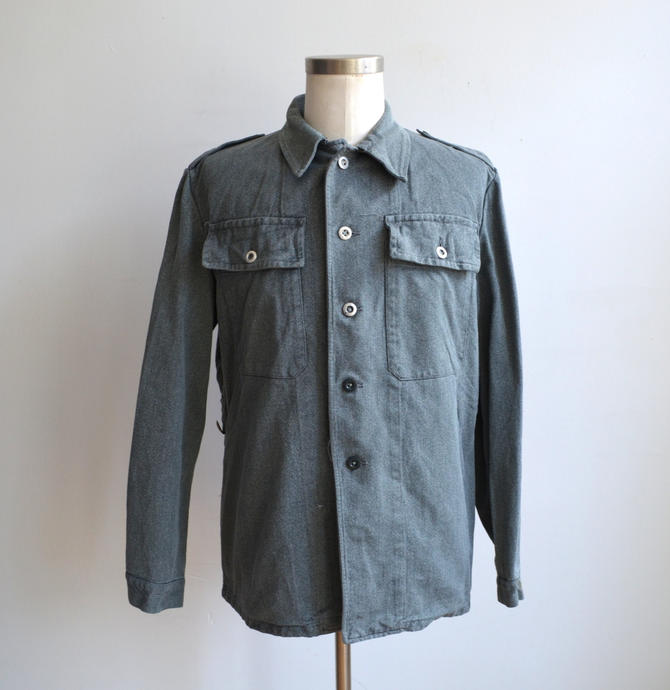 Vintage Swiss Military Jacket/ Selvedge Denim Army Jacket/ Surplus ...