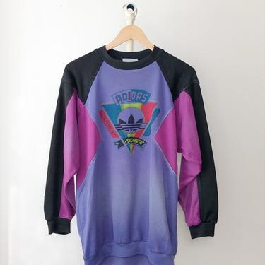 Vintage Adidas Purple and Black Sweatshirt - M/L